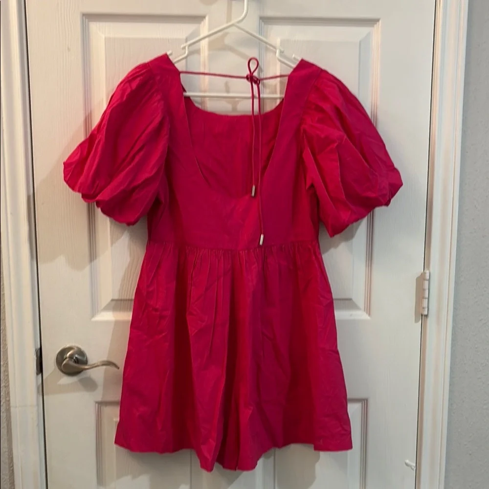 Anthropologie puff sleeve romper dress size 2 - Picture 8 of 13